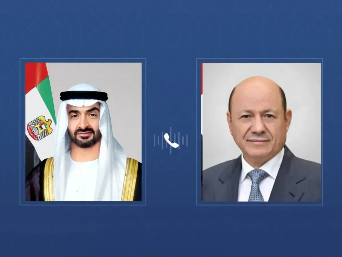 الرئيس الإماراتي ونائباه يعزون رئيس مجلس القيادة ف...