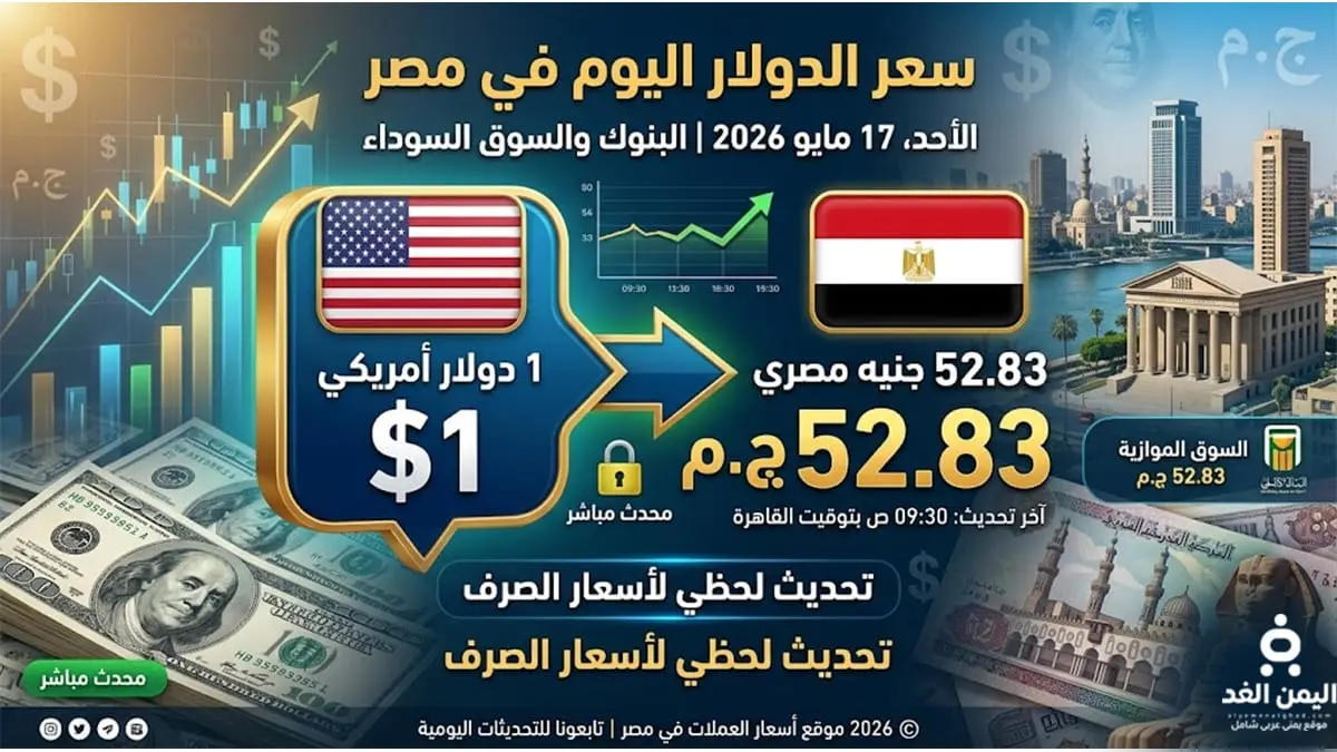 محدث : ارتفاع سعر الدولار في البنوك المصرية إلى 53...