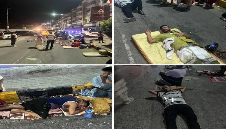 أبناء عدن يخرجون بالفرشان ويحولون الشوارع إلى غرف...
