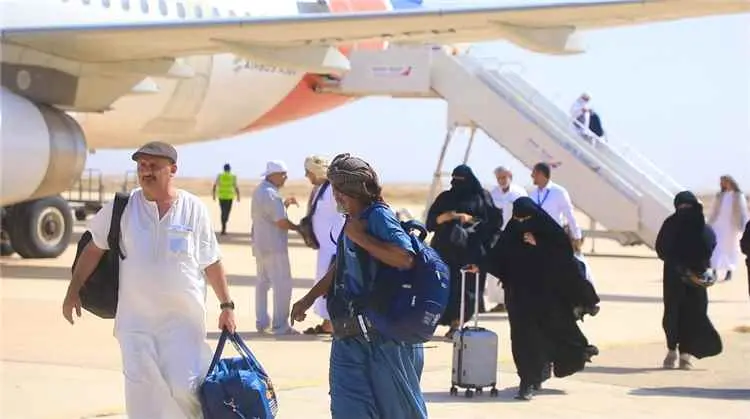 مطار الغيضة الدولي يستقبل رحلات تفويج حجاج بيت الله الحرام