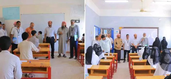 وفد من التربية يتفقد مراكز اختبارات الثانوية العامة بالقطن ويشيد بحسن التنظيم