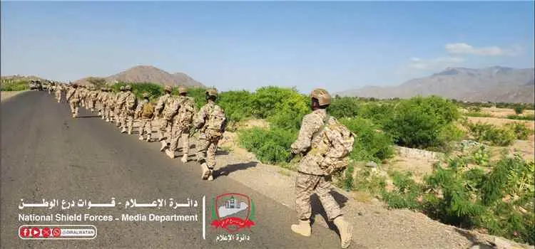 بتوجيهات القائد العام لقوات درع الوطن..اللواء الثالث بالفرقة الأولى ينفذ مسيراً عسكرياً