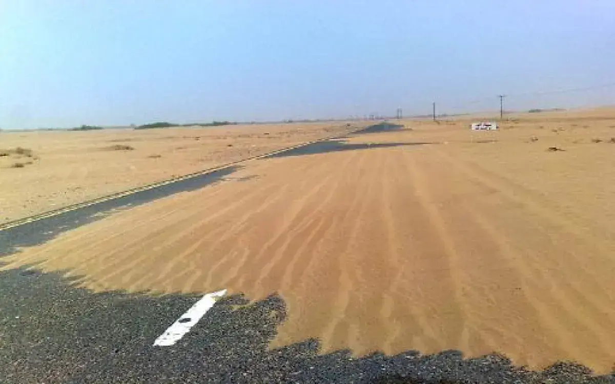 تحذيرات من زحف الرمال على الطريق الدولي الساحلي بي...