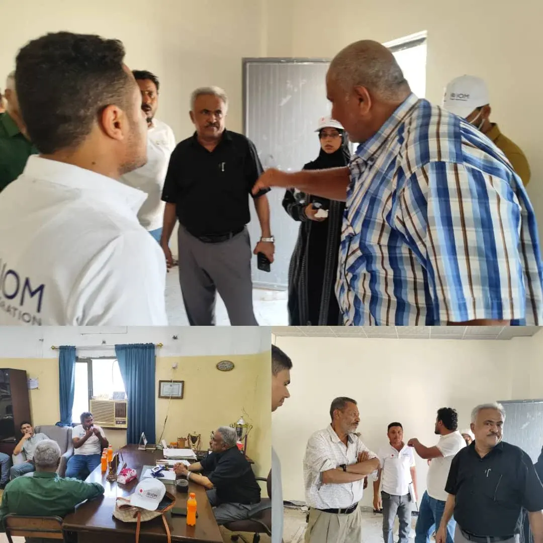 مدير عام تعليم فني عدن يثمن دعم “الهجرة الدولية” خلال تفقد أعمال تأهيل معهد المنصورة
