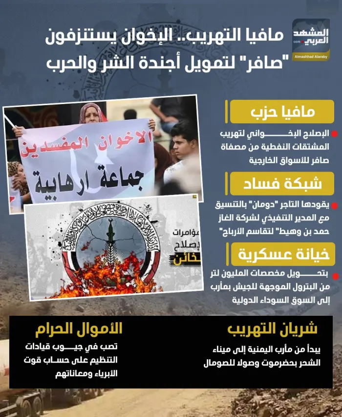 مافيا التهريب.. الإخوان يستنزفون صافر لتمويل أجندة...