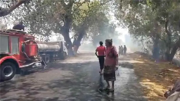 إخماد حريق هائل في مزارع المسيمير بأبين دون خسائر...