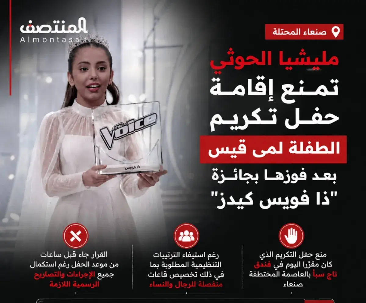 مليشيا الحوثي تمنع إقامة حفل تكريم الطفلة لمى قيس...