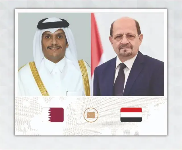 رئيس الوزراء وزير الخارجية اليمني  يعزي نظيره القطري في وفاة الأمير الشيخ حمد بن خليفة آل ثاني
