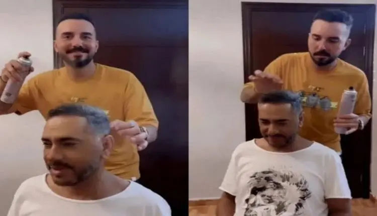 أول ظهور لفضل شاكر أثناء قص شعره بعد أيام من إخلاء...