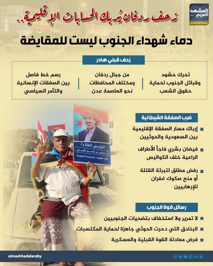 زحف ردفان يربك الحسابات الإقليمية.. دماء شهداء الج...