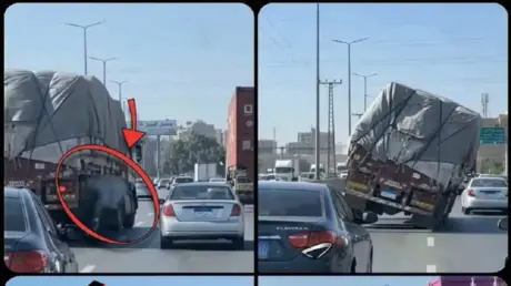 "العجلة لم تنفجر".. فيديو سيارة "تريلا" يثير جدلا في مصر.. فما حقيقته؟