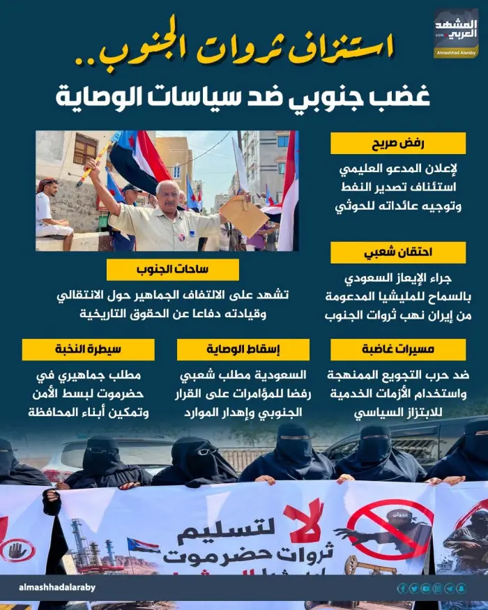 استنزاف ثروات الجنوب.. غضب جنوبي ضد سياسات الوصاية...