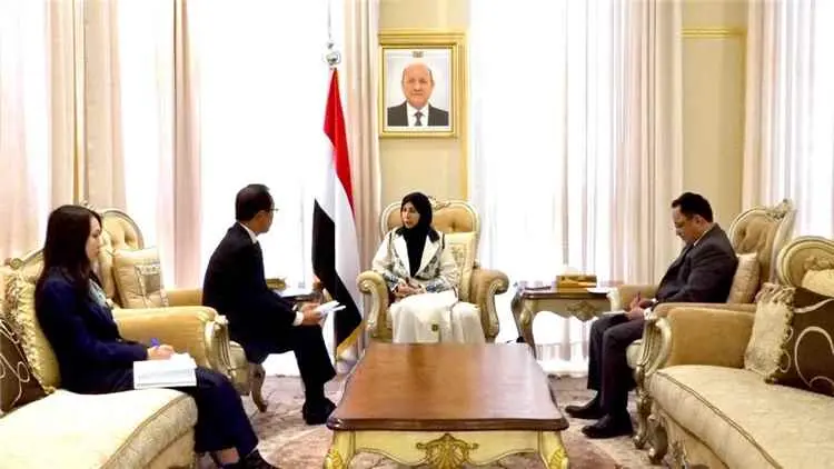 وزيرة الخارجية تبحث مع السفير الياباني تعزيز التعاون الثنائي وتشيد بالدعم الياباني لليمن