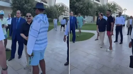 ملك البحرين يتجول في مدينة العلمين المصرية (فيديو)