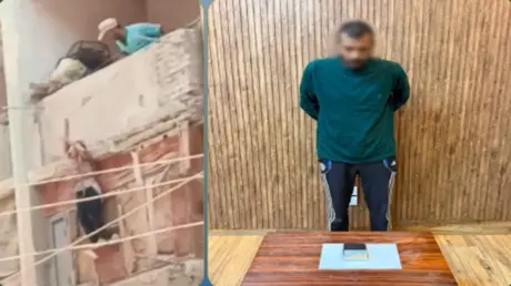 طفلة تقفز من الشرفة هربا من والدها والأمن المصري ي...