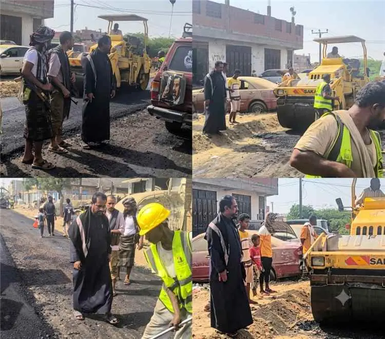 مدير عام خنفر "اليوسفي" يتابع أعمال سفلتة طريق جعا...