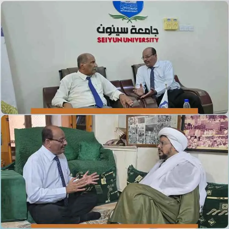 التميمي يلتقي رئيس جامعة سيئون والمنصب الحبشي لتعز...