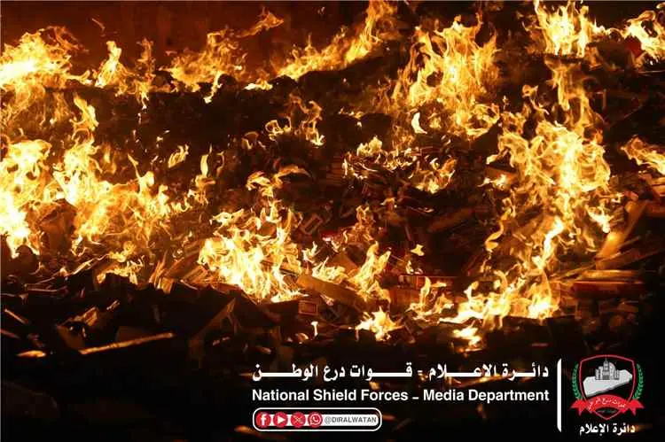 اللواء السادس بدرع الوطن يُتلف كميات كبيرة من المو...