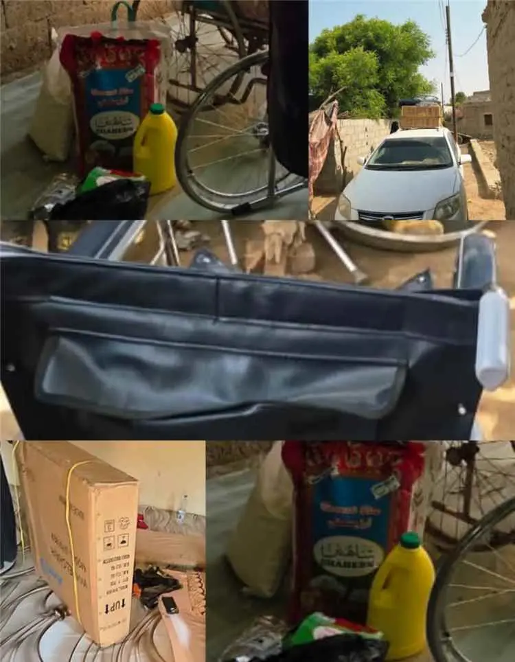 توزيع كراسي متحركة وسلل غذائية لذوي الاحتياجات الخ...