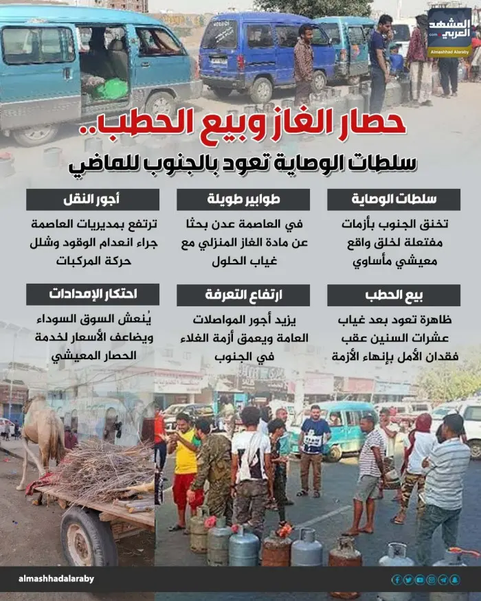 حصار الغاز وبيع الحطب.. سلطات الوصاية تعود بالجنوب...