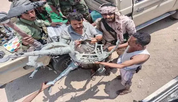 دفاع شبوة يسقط طائرة مسيّرة حوثية في حريب