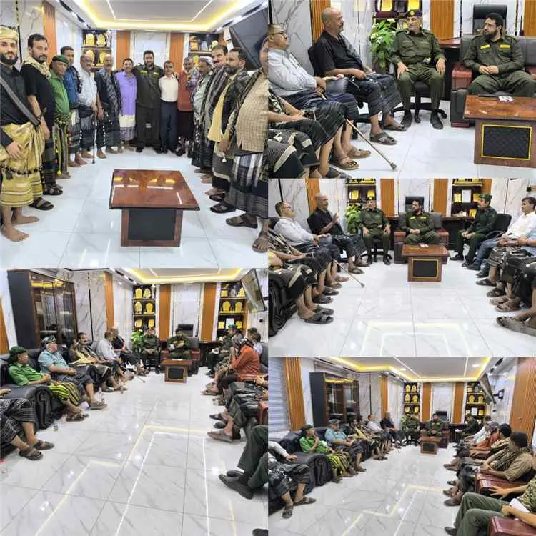 مدير أمن لحج يلتقي مشايخ ووجهاء ردفان ويؤكد توحيد الجهود لتعزيز الأمن والاستقرار