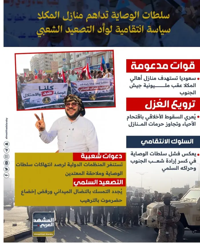 سلطات الوصاية تداهم منازل المكلا.. سياسة انتقامية...