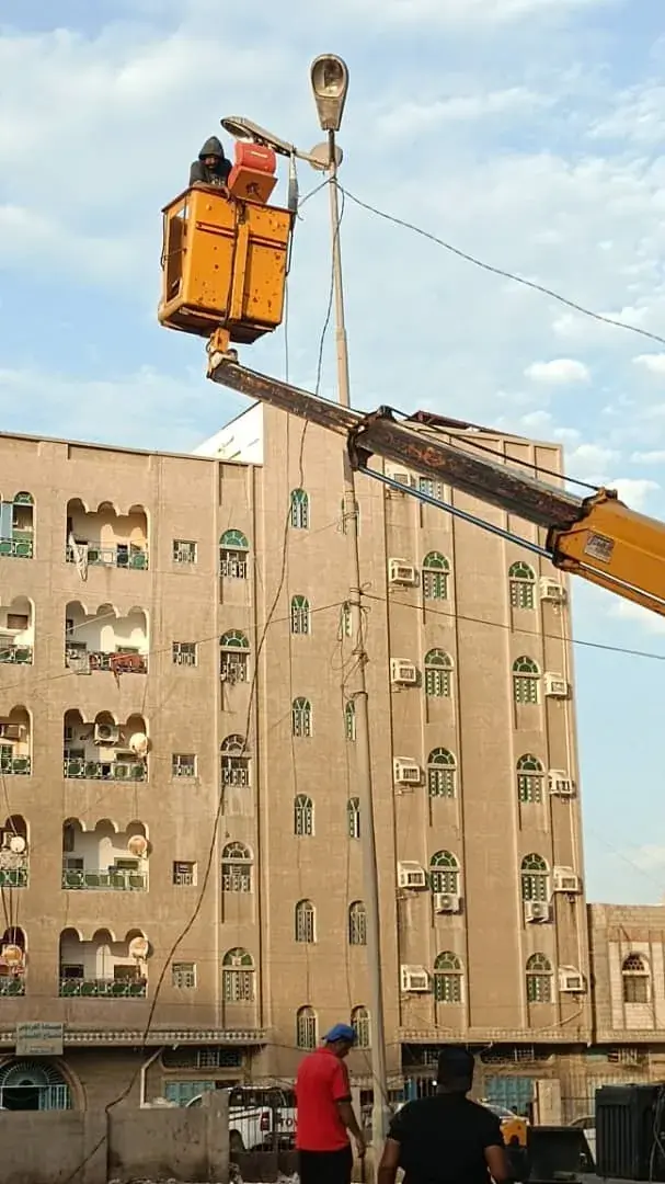 صيانة إنارة حديقة خلف مستشفى الوالي في المنصورة اس...