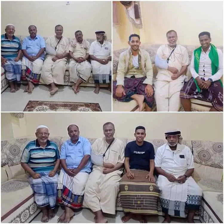 أعضاء مجلس الإدارة السابقة لنادي أهلي الغيل يطمئنون على صحة الرئيس السابق الإعلامي عمر فرج عُبّد