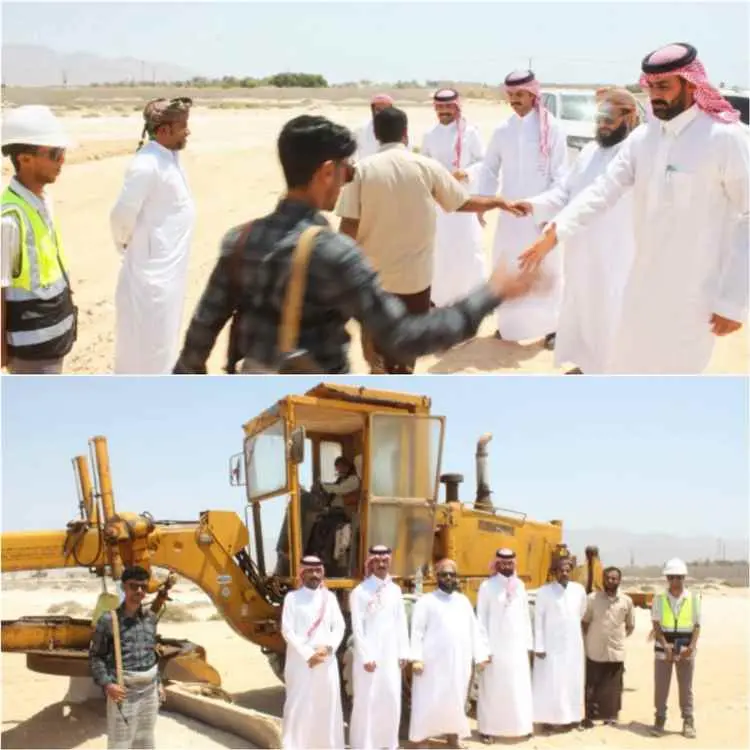 مدير عام حصوين وضابط الشؤون المدنية بالتحالف يتفقدان مشروع سفلتة شوارع المديرية