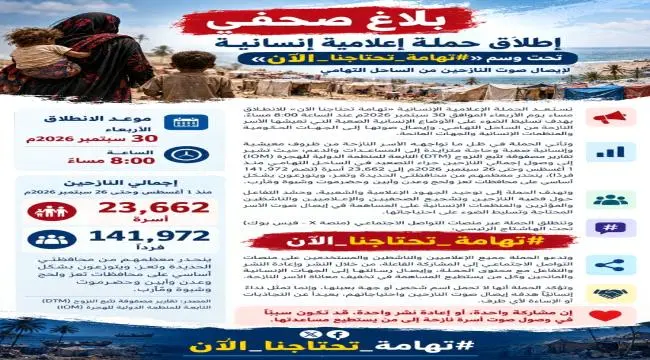 ​إطلاق حملة إعلامية إنسانية تحت وسم ​#تهامه_تحتاجن...