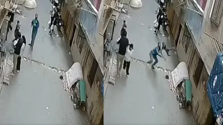 ثانية حاسمة.. شاب ينقذ طفلا من سقوط مروع في مصر (فيديو)