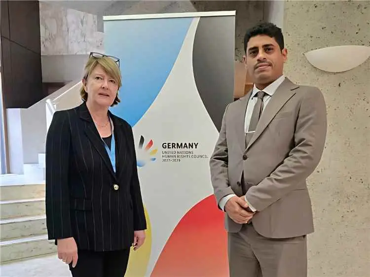 وزير حقوق الإنسان يبحث مع المندوبة الدائمة لألمانيا في جنيف تداعيات التصعيد الحوثي في تعز والساحل الغربي