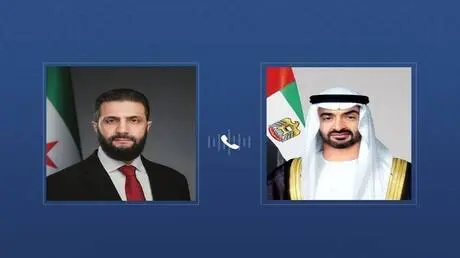 محمد بن زايد والشرع يبحثان التطورات في المنطقة