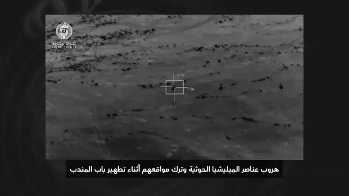 صور وفيديوهات توثق فرار الحوثيين من باب المندب