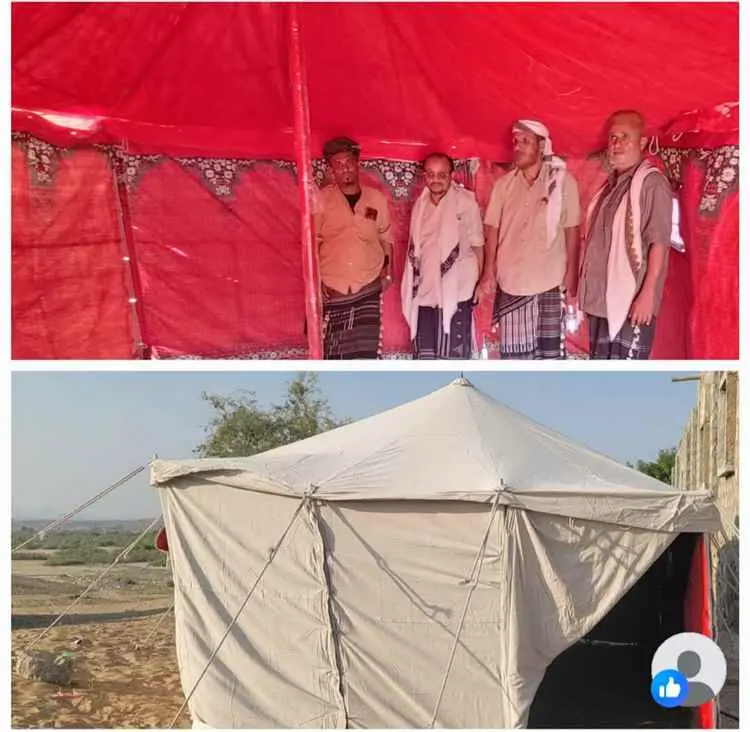 لحج.. البدء بتركيب وتجهيز خيم إيوائية للنازحين بطو...