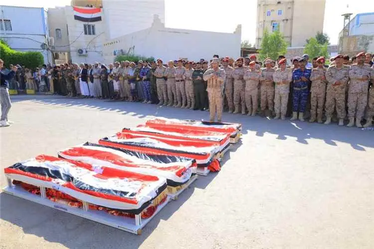تشييع جثمان أركان جبهة حريب العميد أحمد بحيبح وأرب...