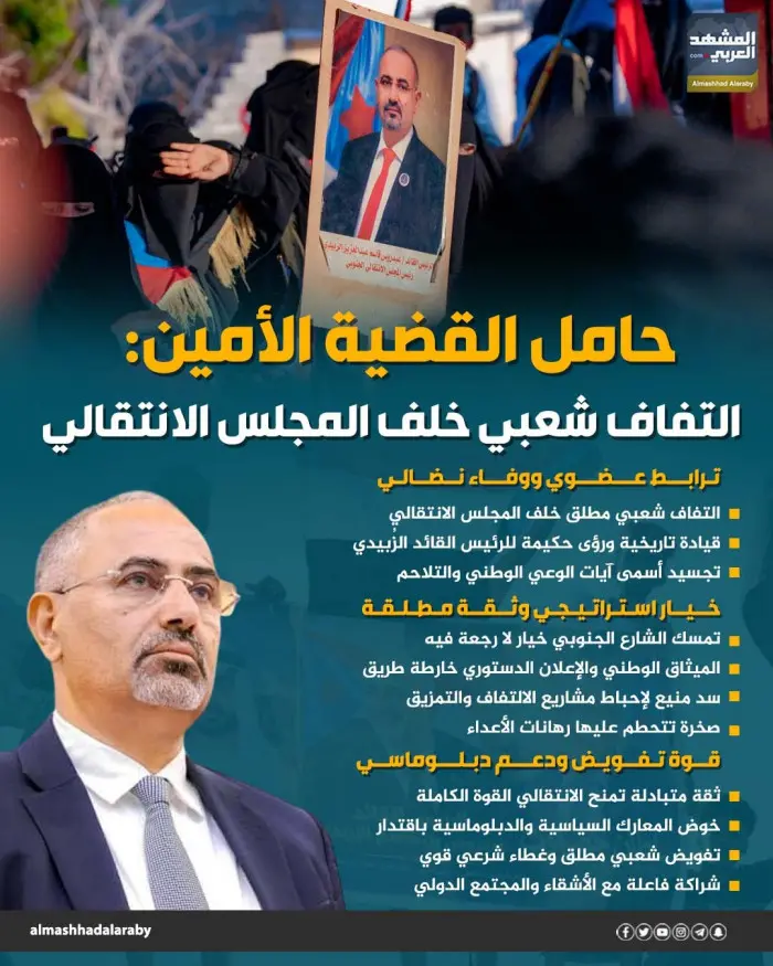 حامل القضية الأمين.. التفاف شعبي خلف المجلس الانتق...