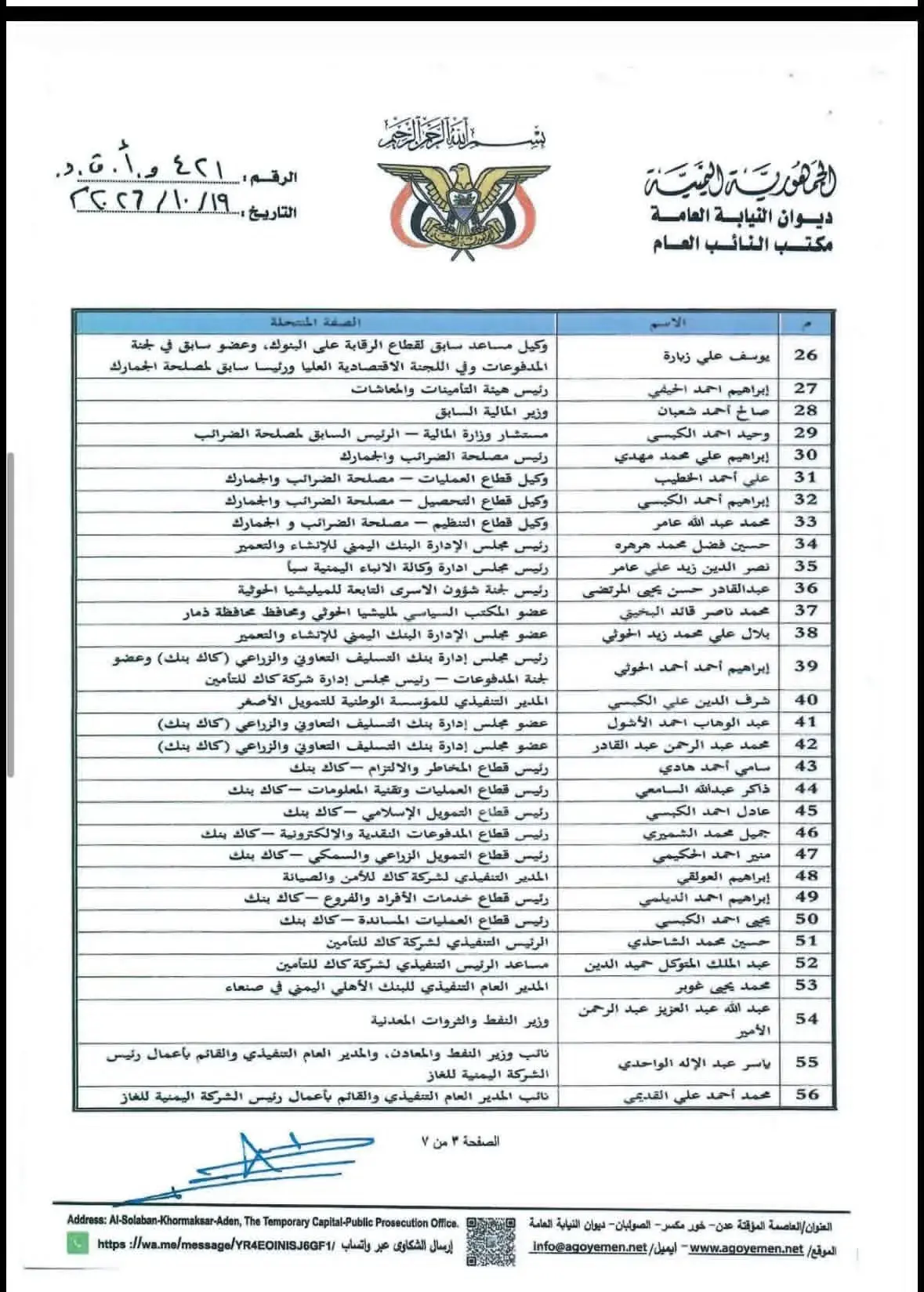 البنك المركزي اليمني يأمر بتجميد أموال 135 شخصا وكيانا من قيادات ومسئولين مرتبطين بالحوثيين
